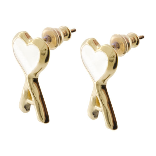 AMI Paris Hammered Gold Earrings — Gold
