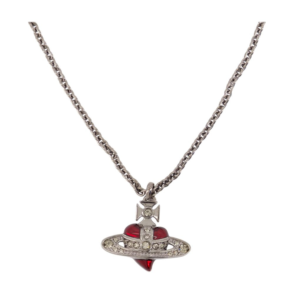 Vivienne Westwood Diamante Heart Necklace — Silver