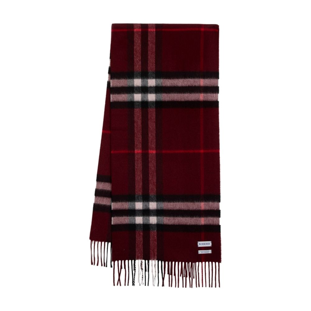 Burberry Giant Check Wool-Cashmere Scarf — Red