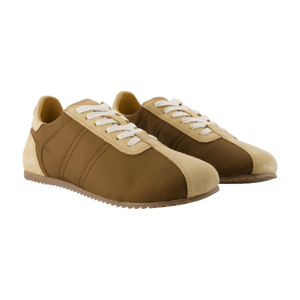 AMI Paris Nylon & Suede Colorblock Sneaker — Brown