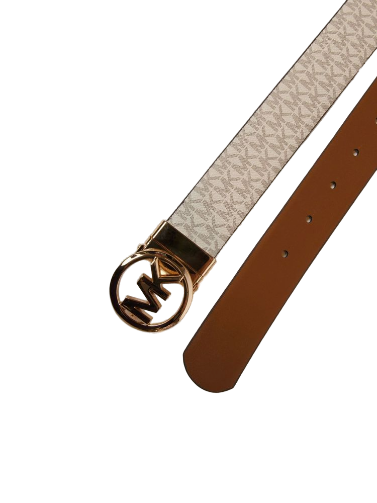 Michael Kors Reversible Logo-Buckle Belt — Beige