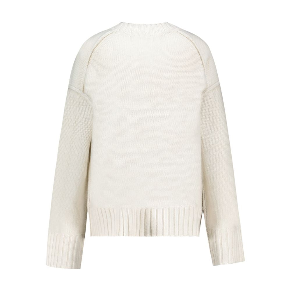 SamsøE SamsøE Logo-Intarsia Wool Sweater — White