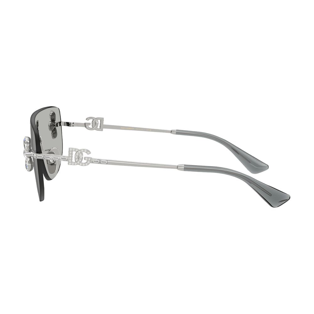 Dolce&Gabbana Crystal-Embellished Sunglasses — Silver
