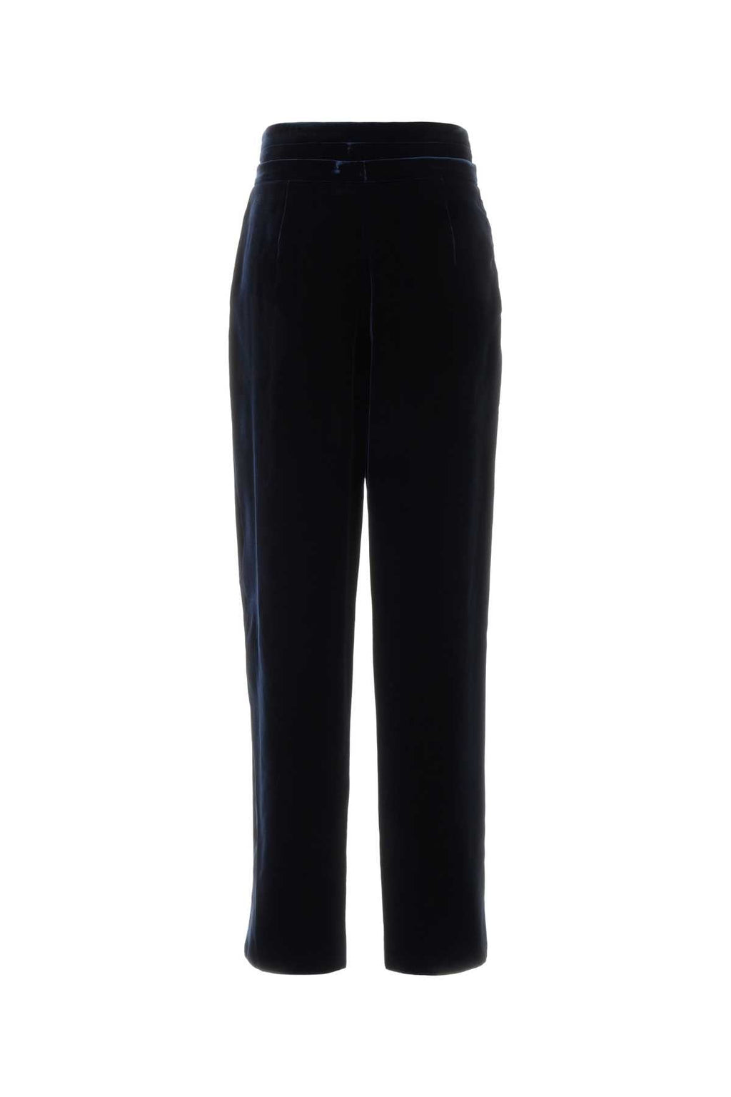 Giorgio Armani Viscose Cupro Trousers — Navy