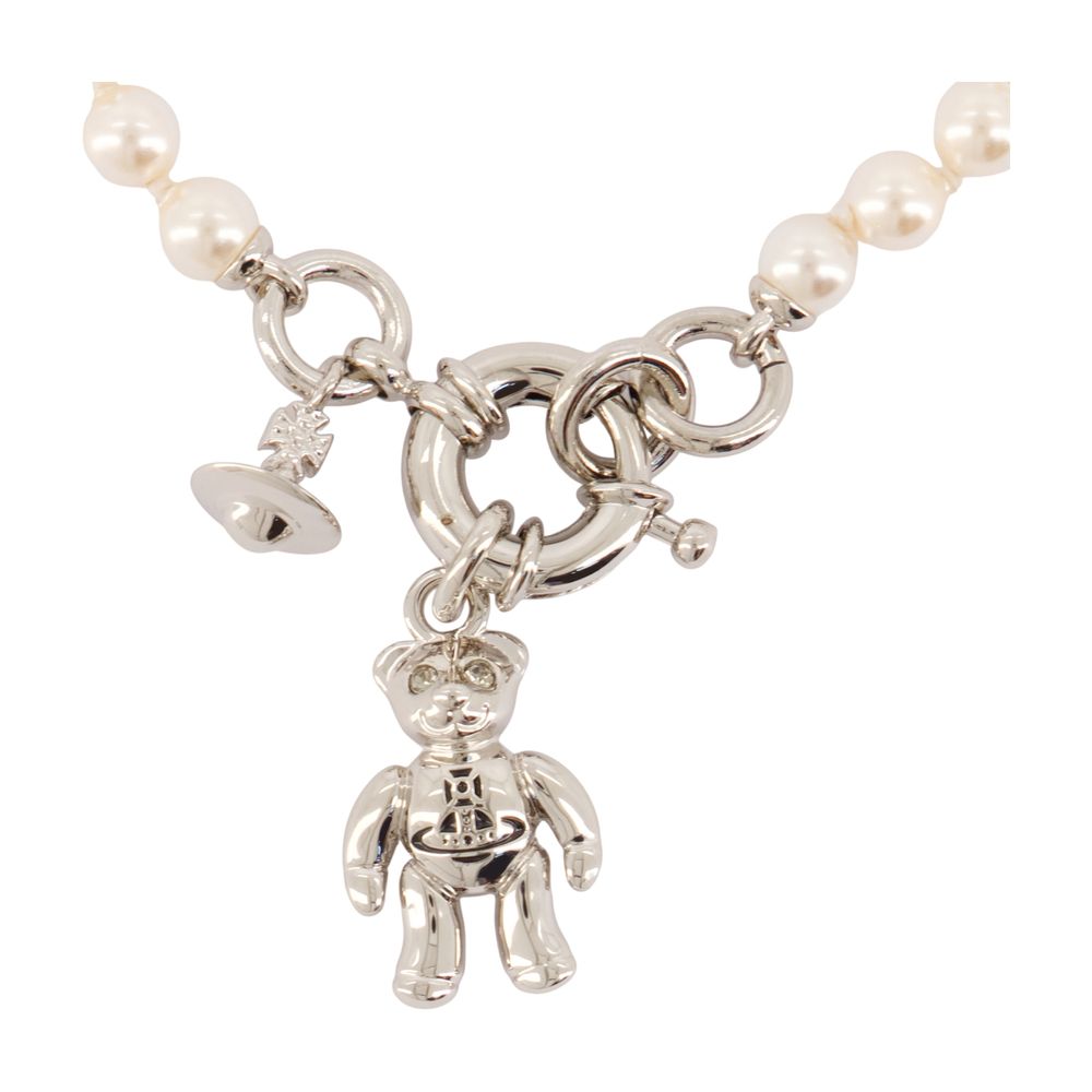Vivienne Westwood Pearl Strand with Silver Charm Necklace — Silver