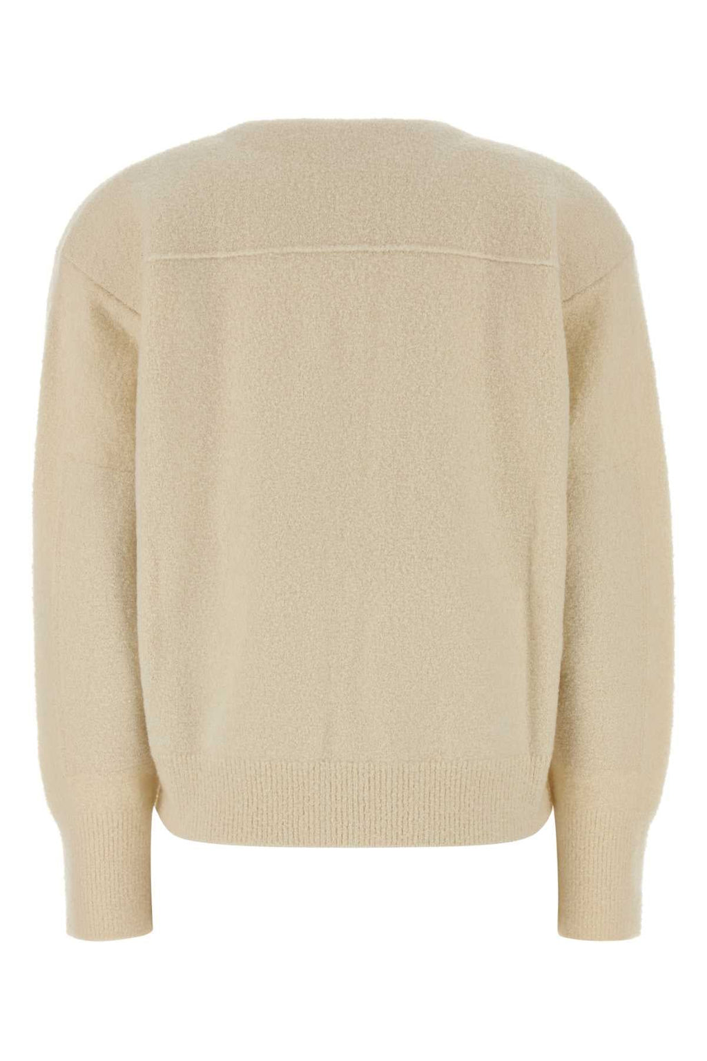 Bottega Veneta Gold-Clasp Cardigan — Beige