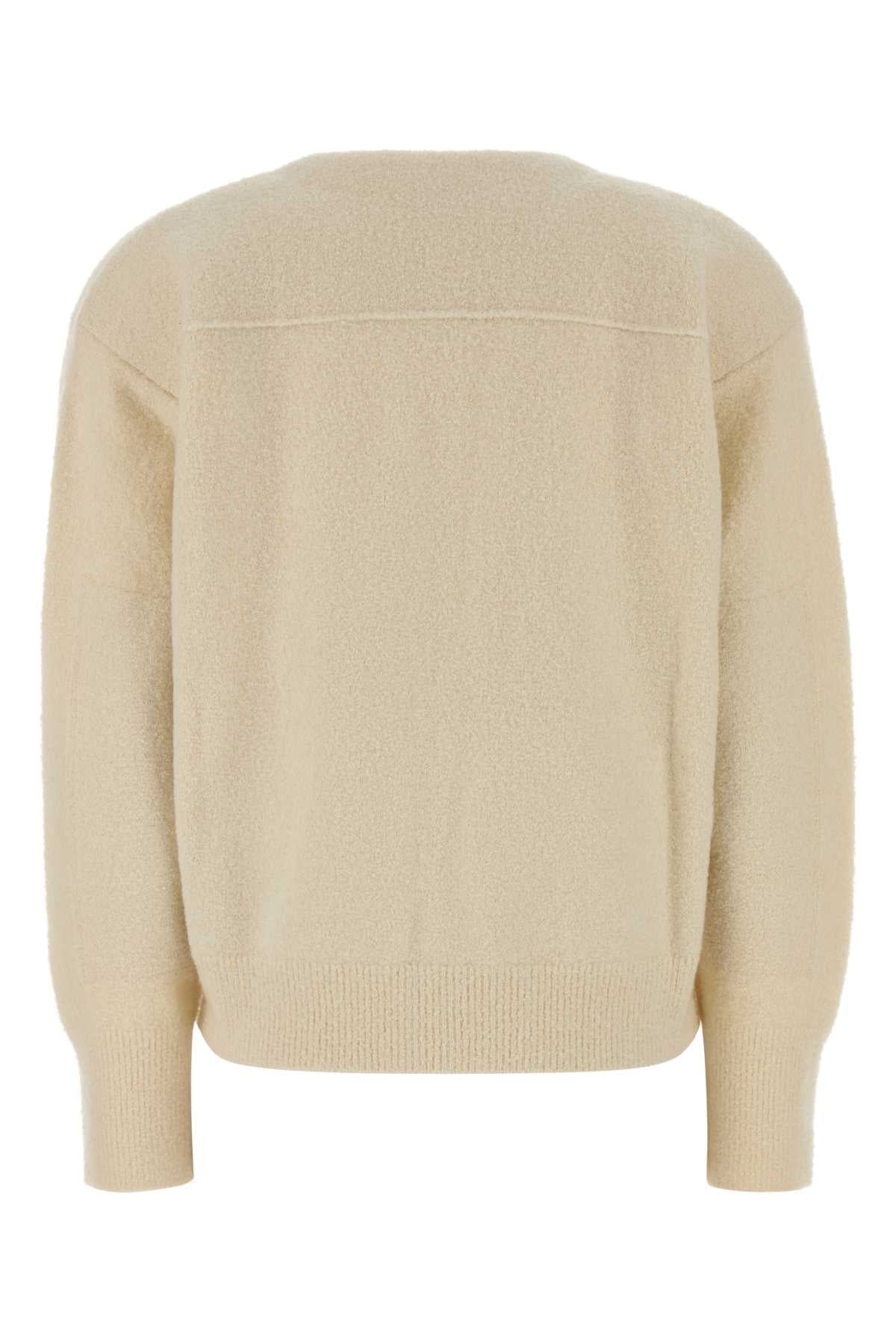 Bottega Veneta Gold-Clasp Cardigan — Beige