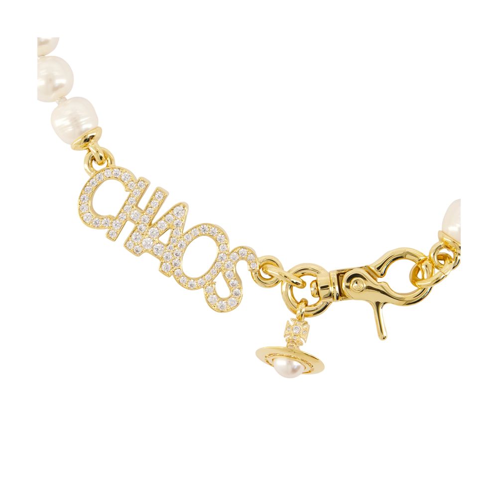 Vivienne Westwood Chaos Large Pearl Necklace — Gold