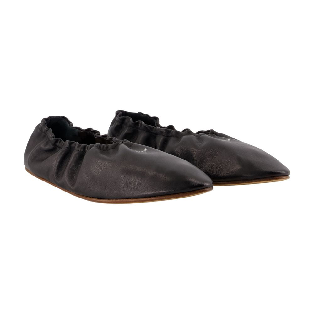Kenzo Gathered Lambskin Ballet Flat — Black