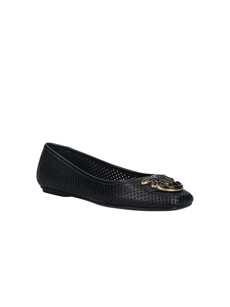 Pinko Nappa Leather Ballet Flat — Black