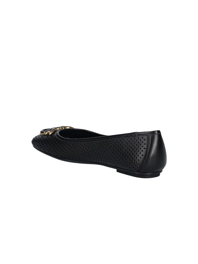 Pinko Nappa Leather Ballet Flat — Black