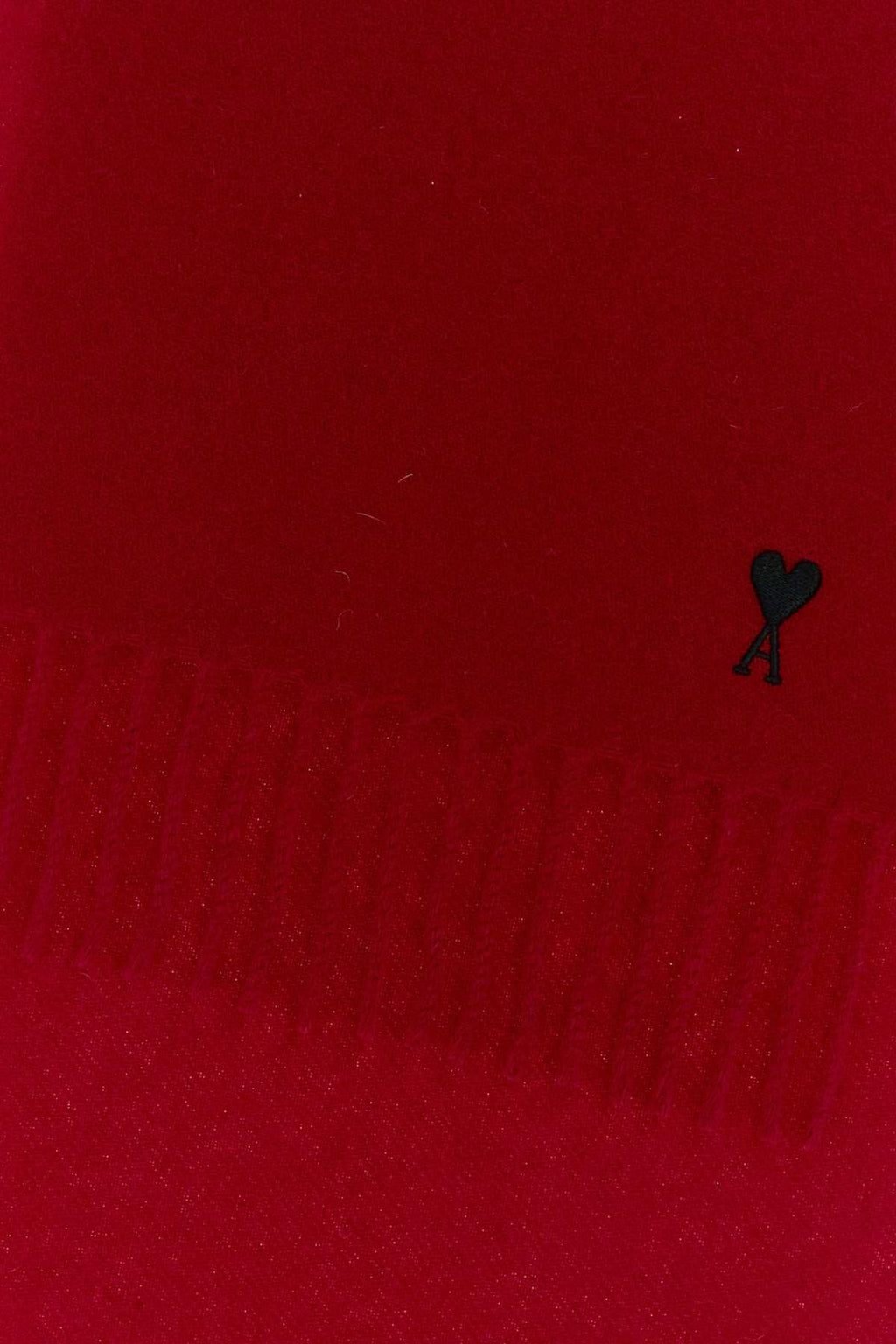 AMI Paris Pure Wool Scarf — Red