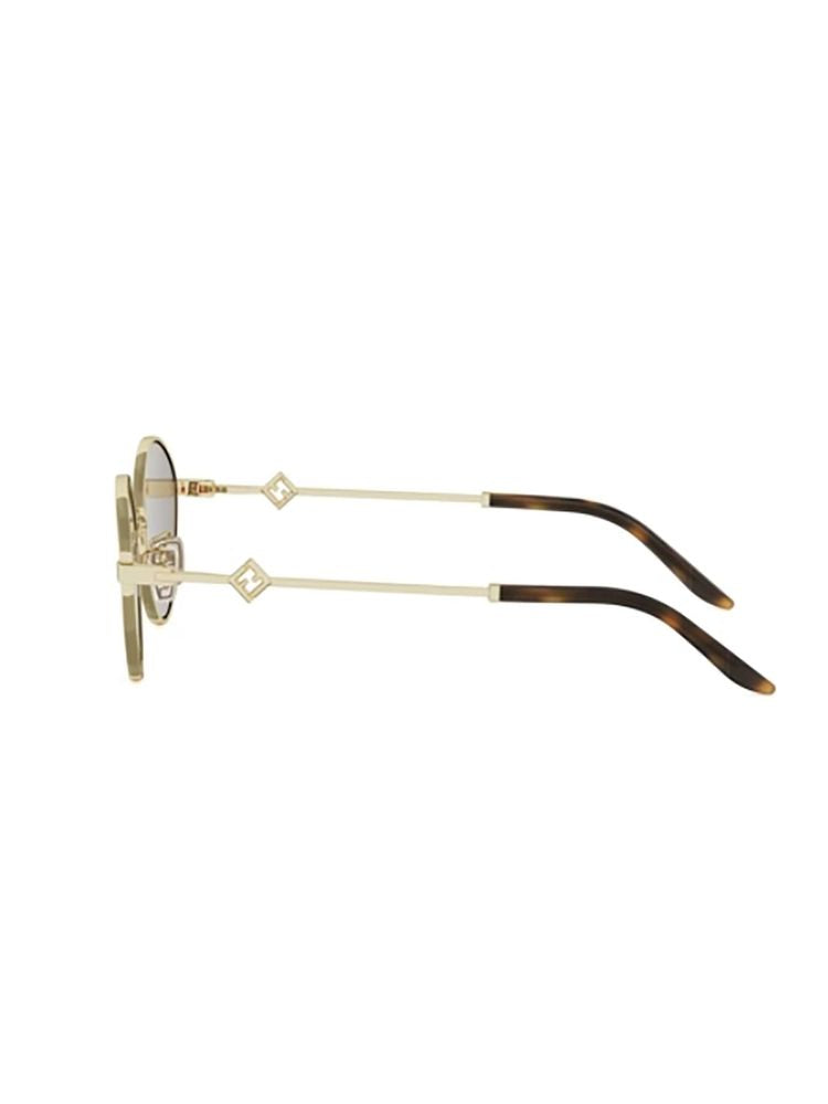 Fendi FE40217U Round Metal Frame Sunglasses — Gold