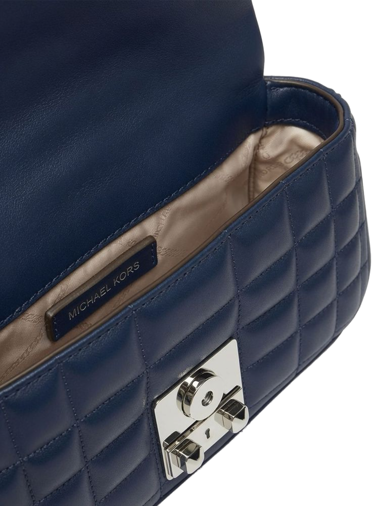 Michael Kors Quilted Leather Crossbody Bag — Navy