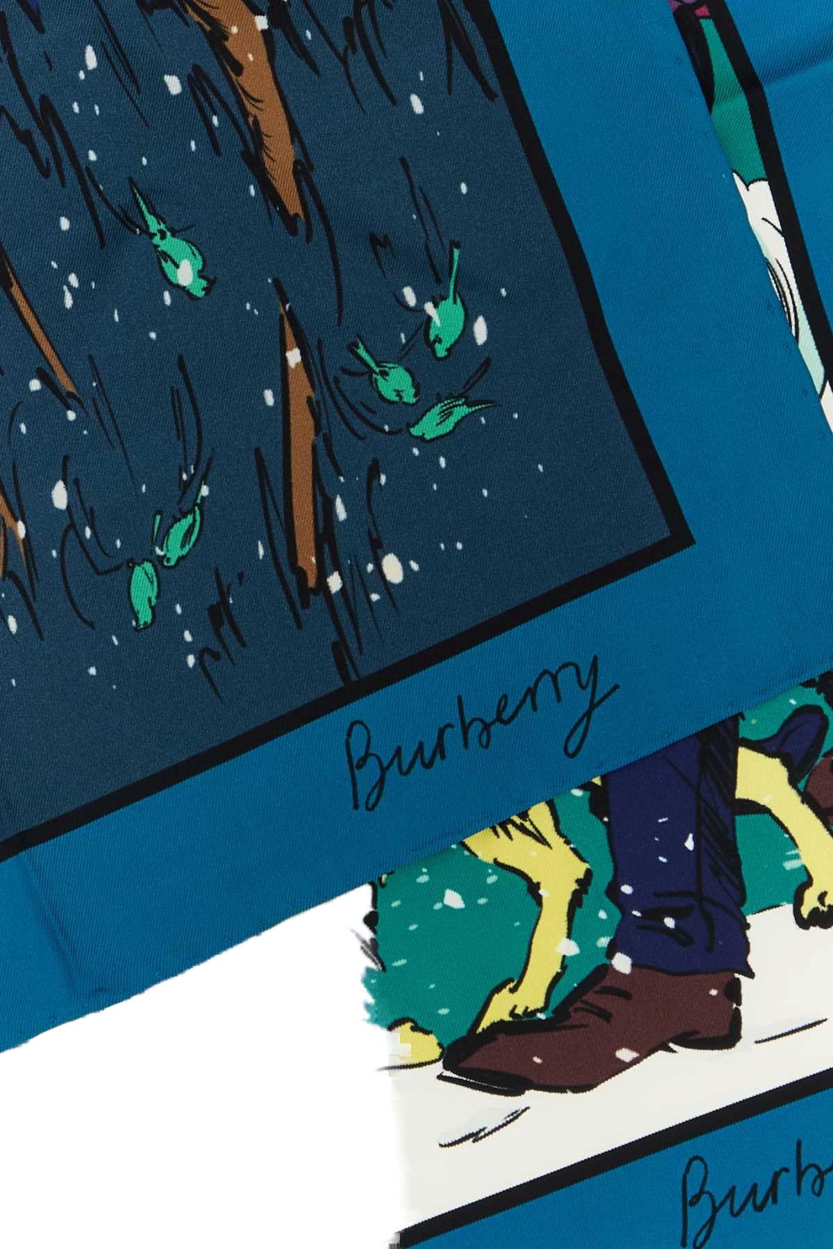 Burberry Graphic-Print Silk Scarf — Multicolor