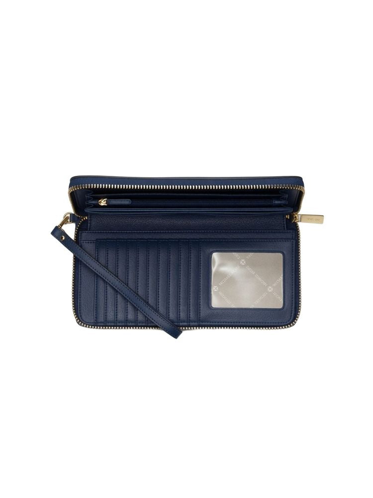 Michael Kors Leather Continental Wallet — Navy