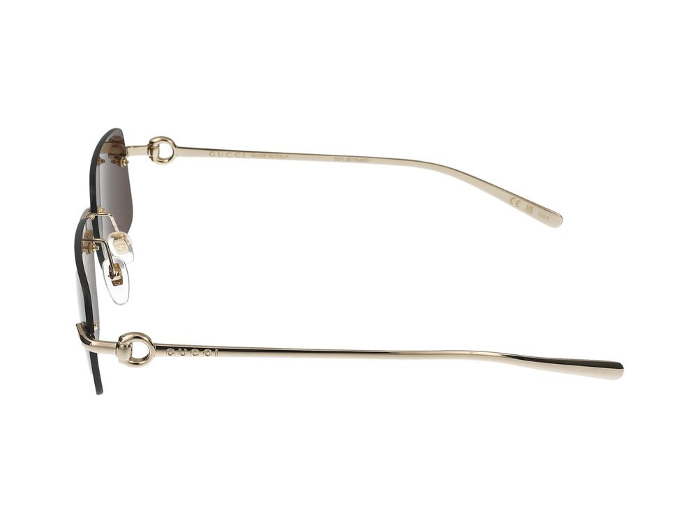 Gucci GG1703S Gold Metal Rectangular Sunglasses — Gold