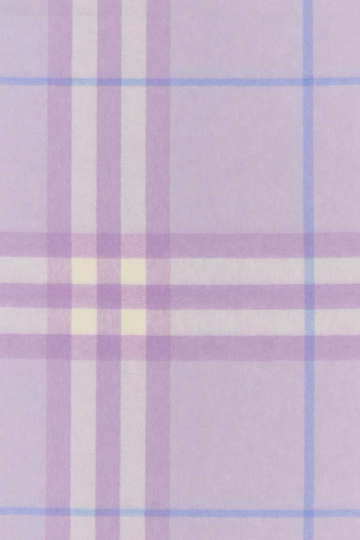 Burberry Checked Wool Scarf — Purple