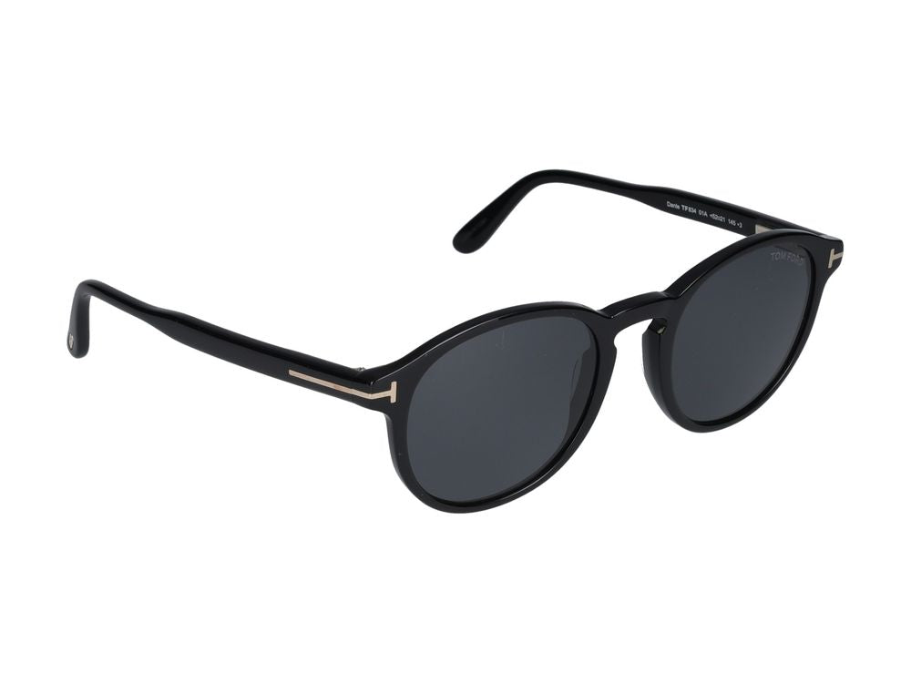 Tom Ford FT0834 Round-Frame Sunglasses — Black