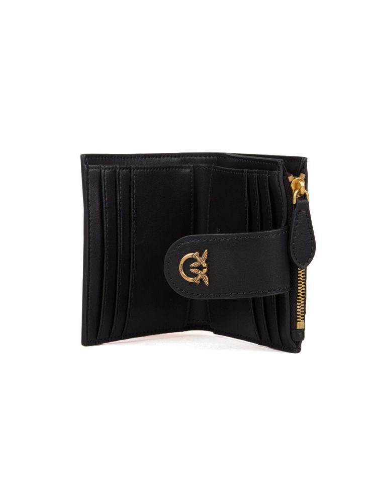 Pinko Calf Silk Wallet — Black