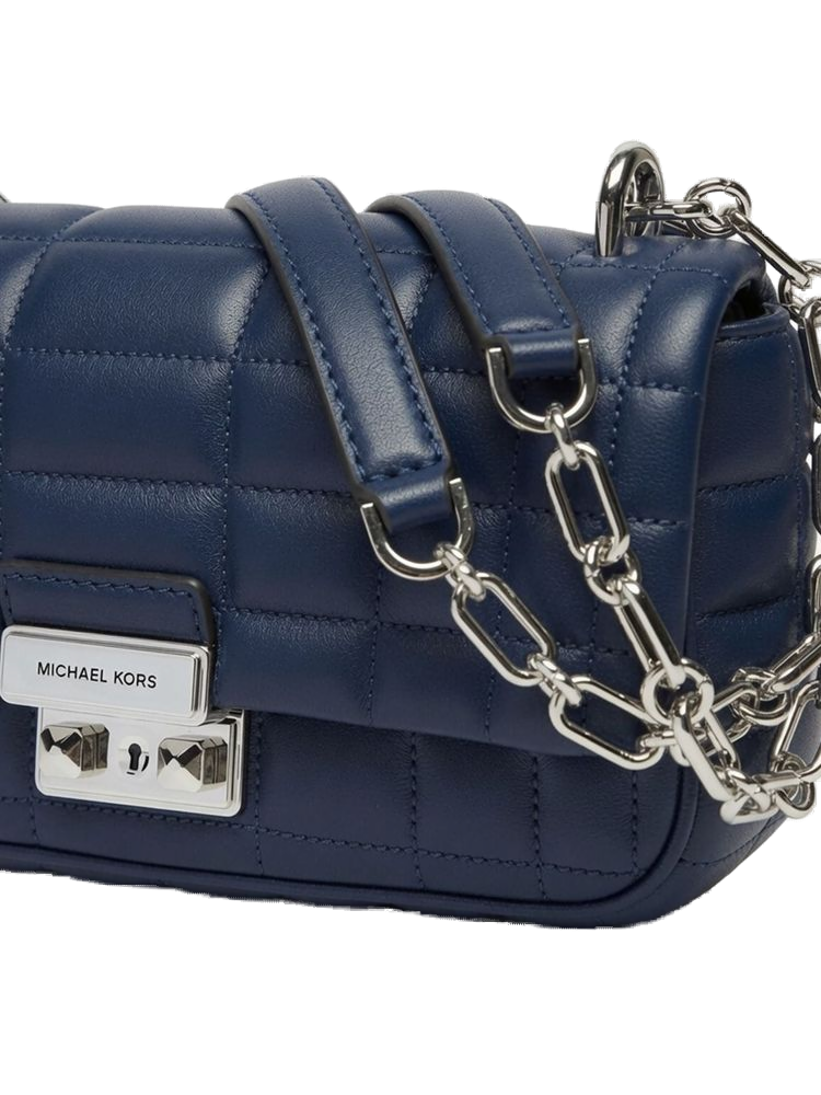 Michael Kors Quilted Leather Crossbody Bag — Navy