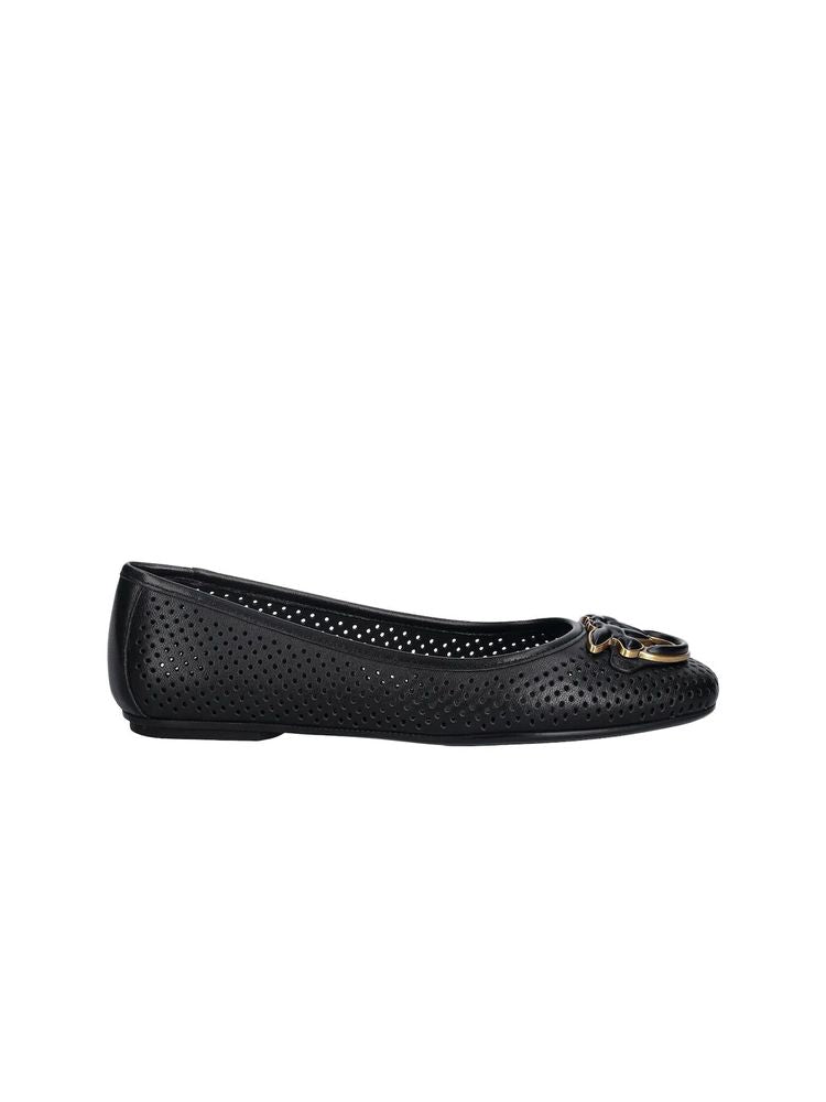 Pinko Nappa Leather Ballet Flat — Black