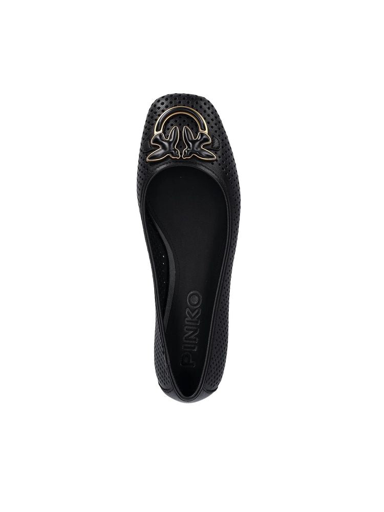 Pinko Nappa Leather Ballet Flat — Black