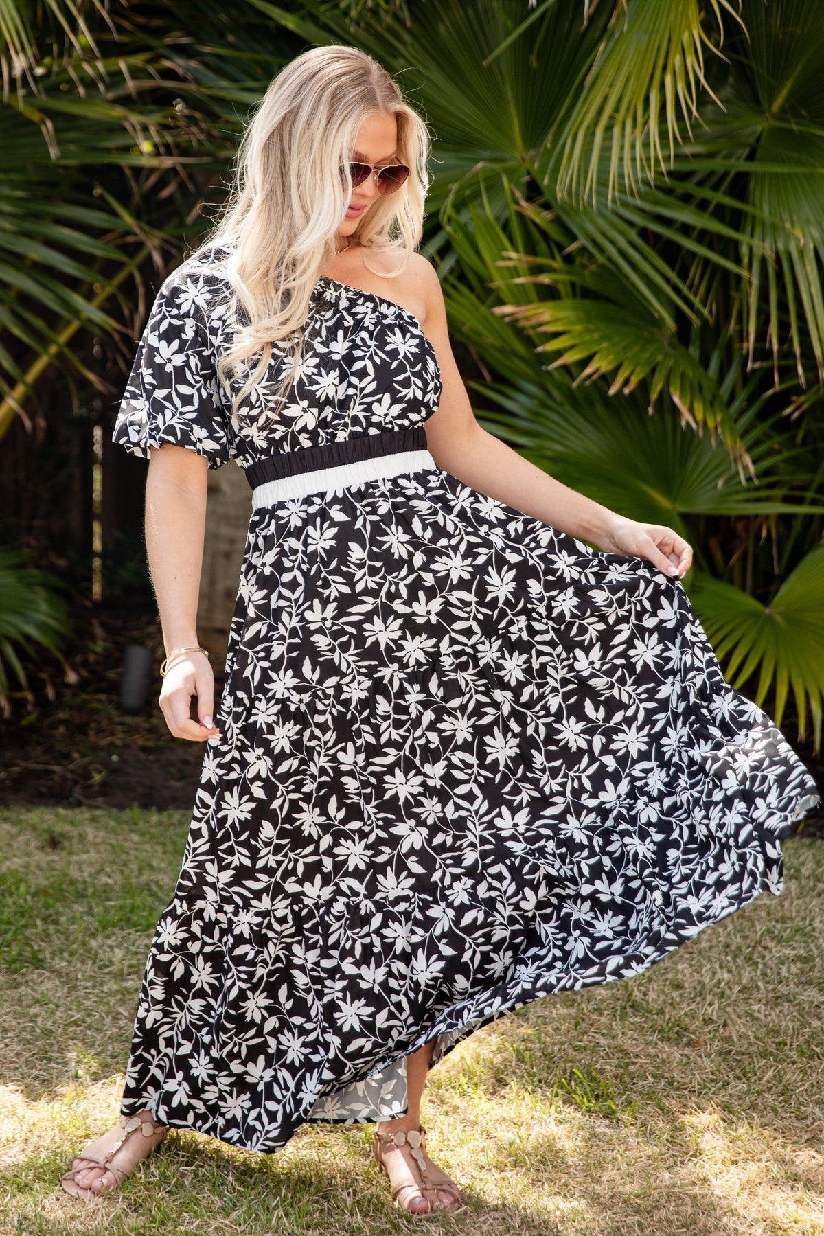 As Time Flies Floral Maxi Dress