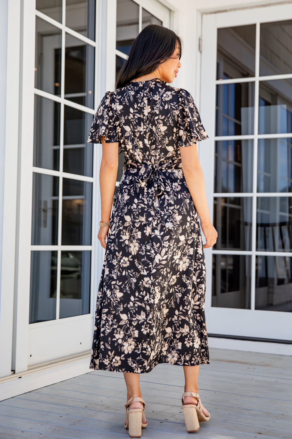 FINAL SALE - Just A Hint Black Floral Maxi Dress