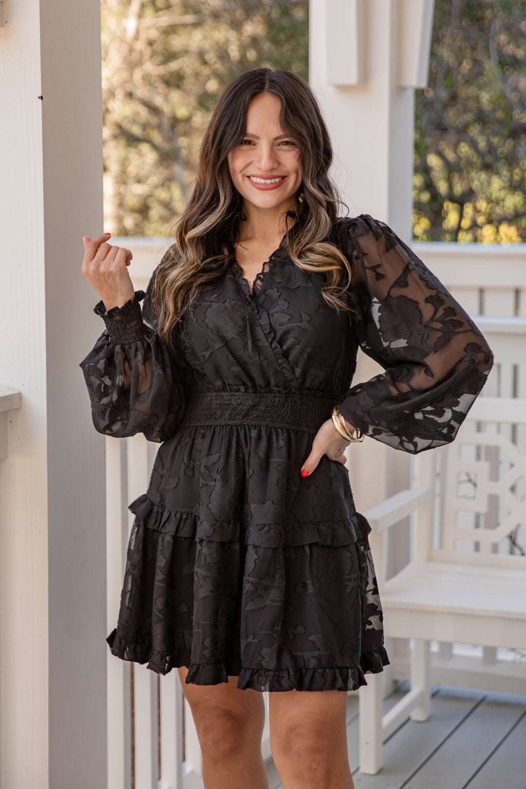 FINAL SALE - A Garden of Wonder Black Floral Mini Dress