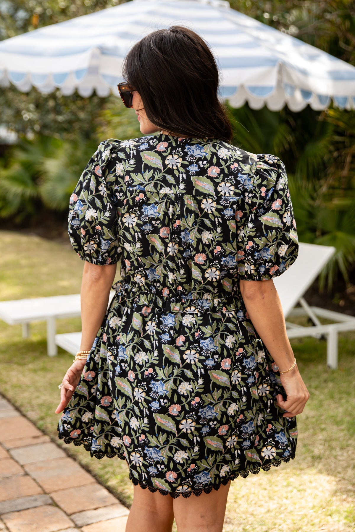 Midnight Bloom Black Floral Mini Dress