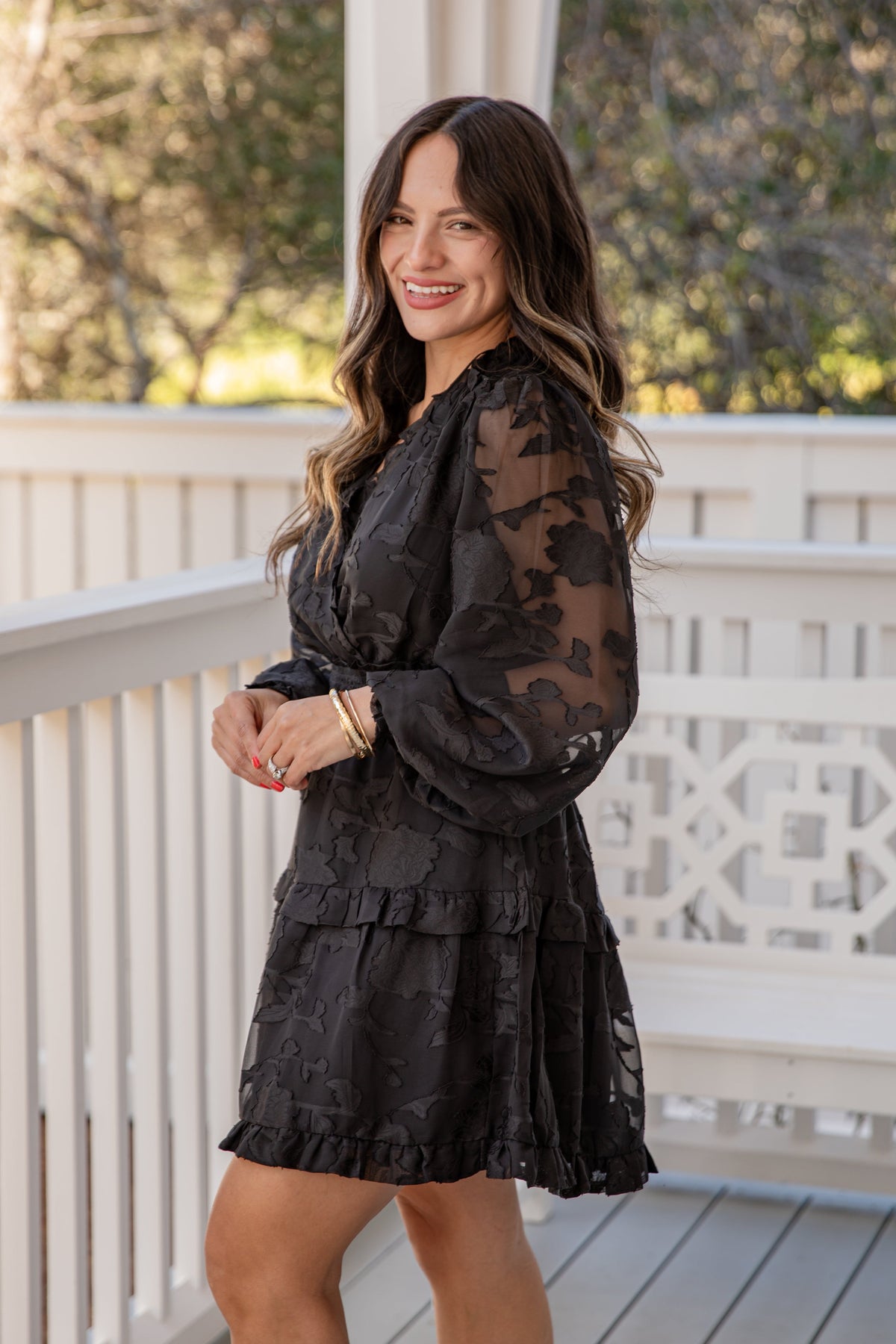 FINAL SALE - A Garden of Wonder Black Floral Mini Dress