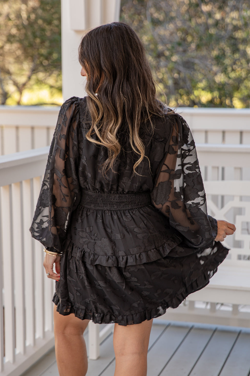 FINAL SALE - A Garden of Wonder Black Floral Mini Dress