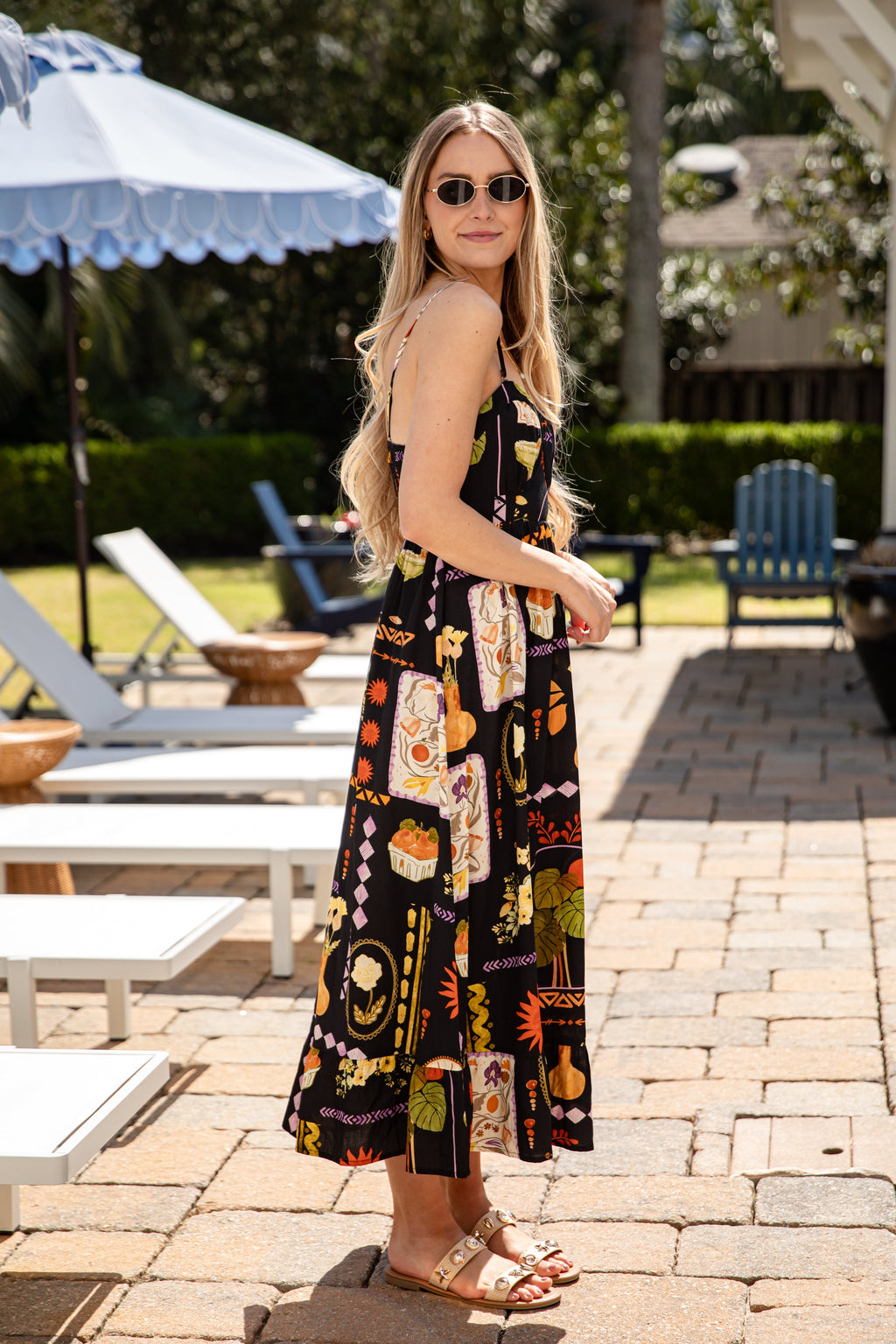 After Hours Black Printed Maxi Dress
