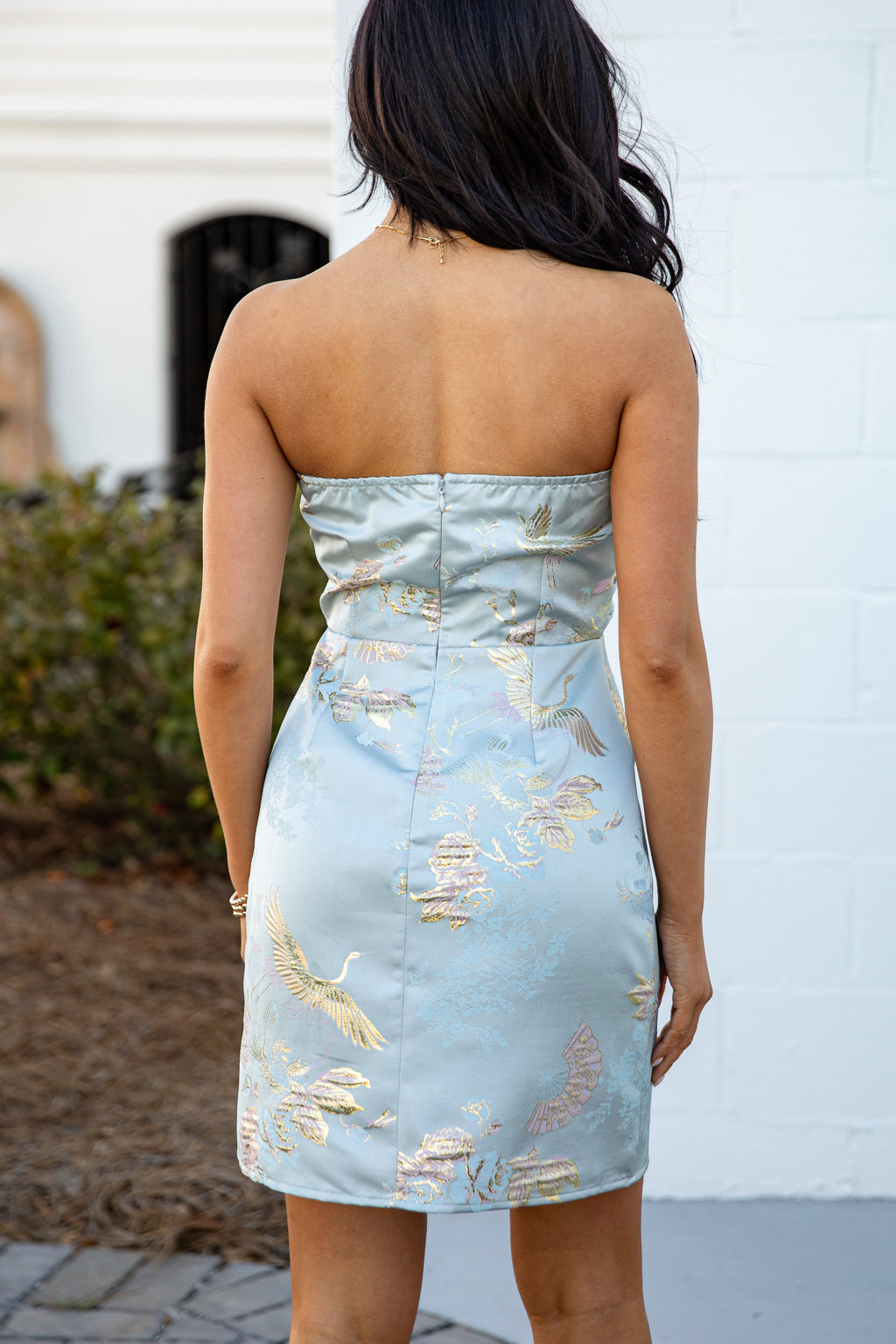 Event Ready Elegance Bow Blue Mini Dress