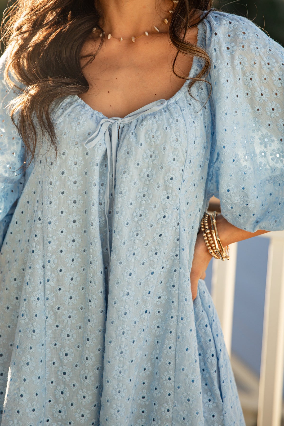 FINAL SALE - Delicate Charm Eyelet Romper