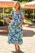 Capri Bloom Blue Floral Maxi Dress