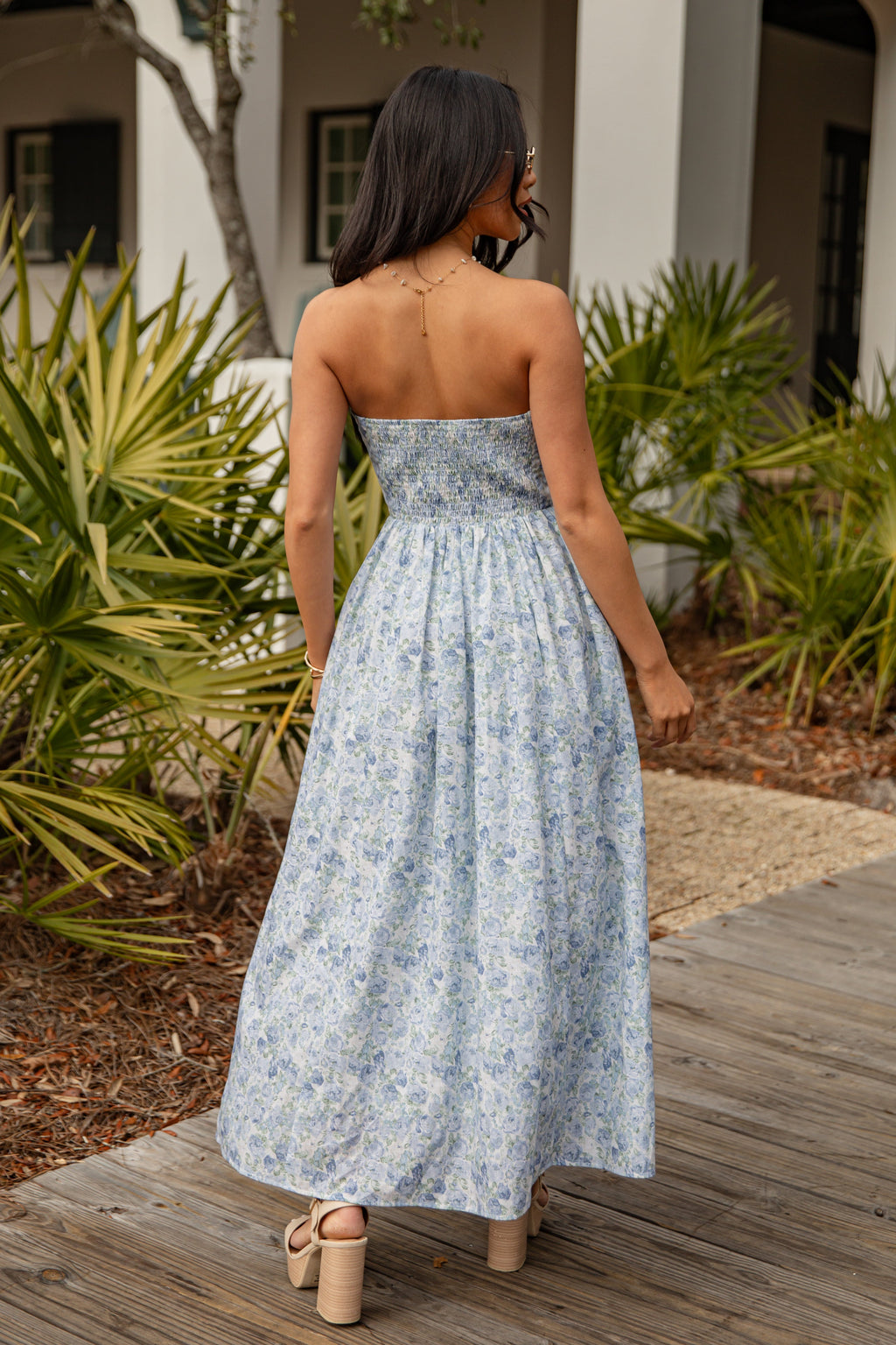 Coastal Heirloom Blue Floral Maxi Dress