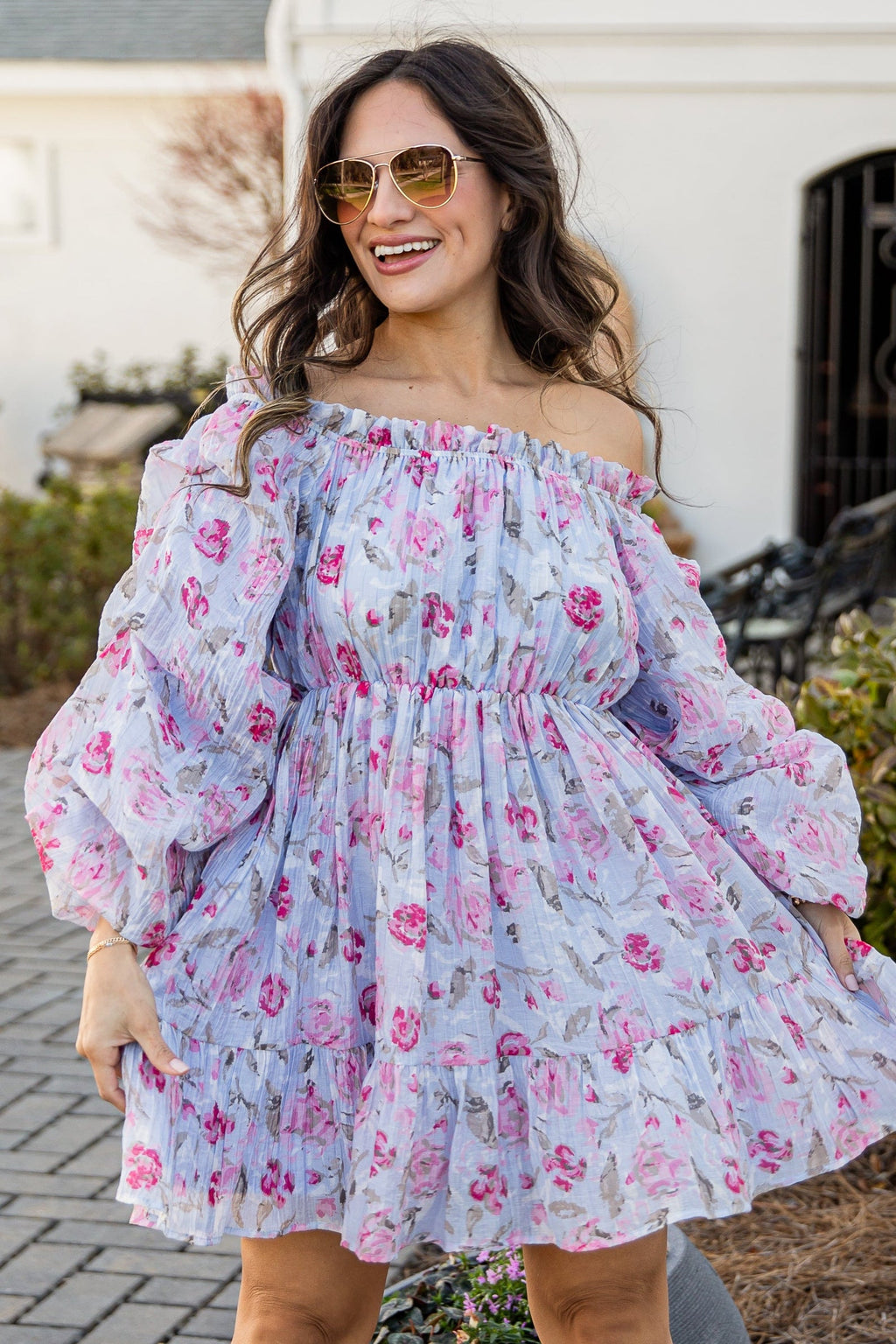 Sweetest Occasion Blue Floral Mini Dress