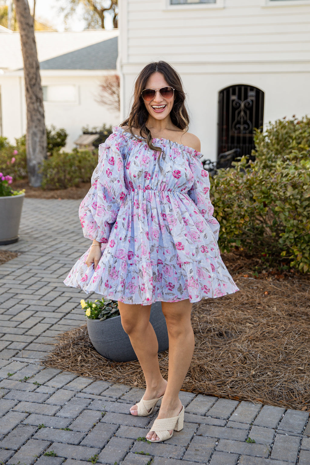 Sweetest Occasion Blue Floral Mini Dress