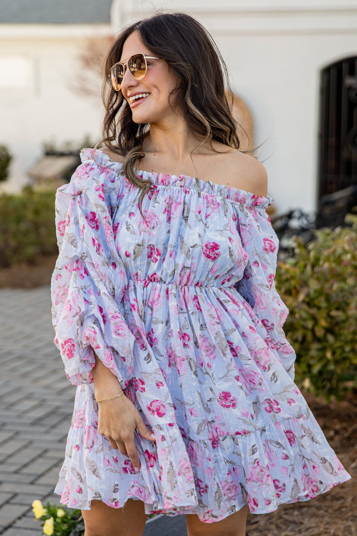 Sweetest Occasion Blue Floral Mini Dress