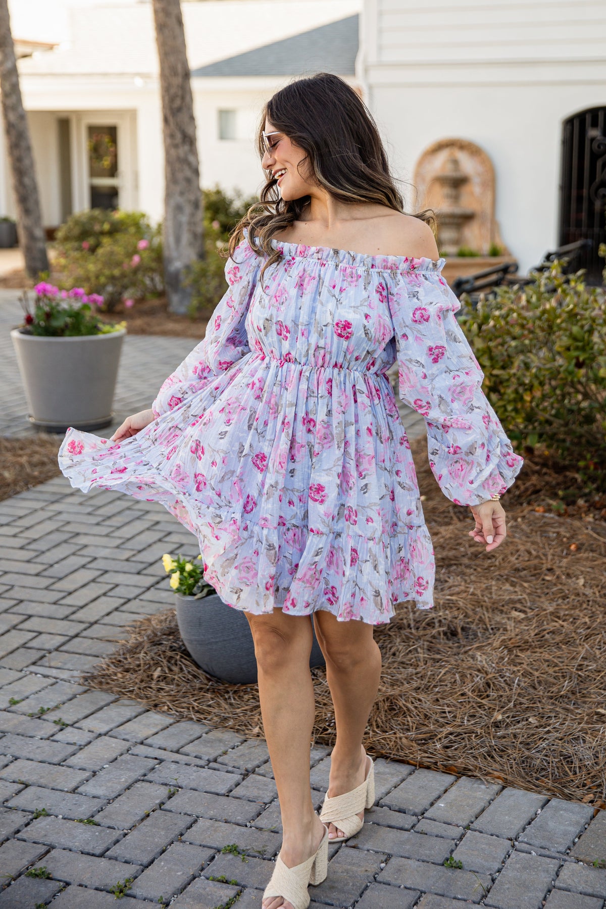 Sweetest Occasion Blue Floral Mini Dress