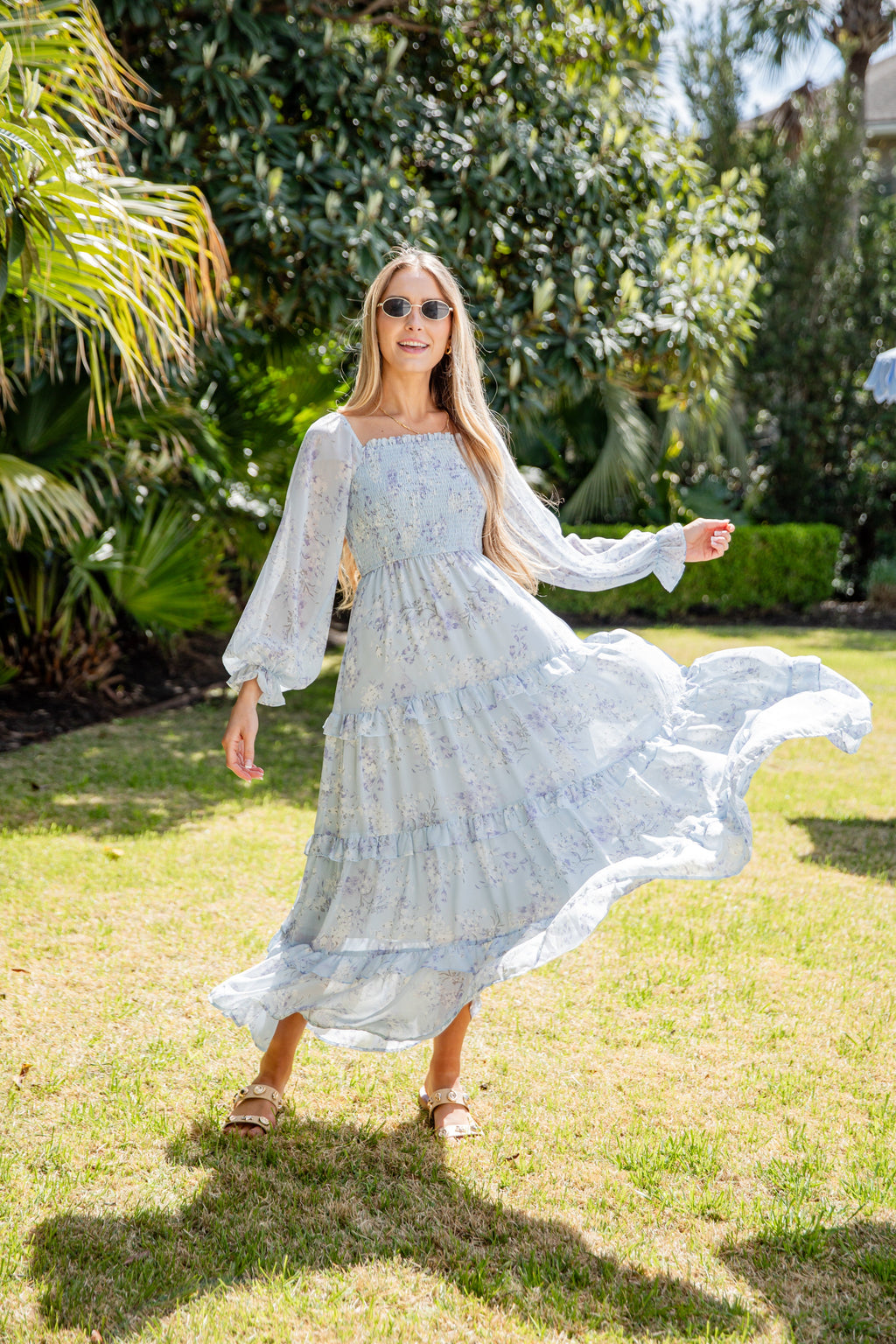 Garden Party Smocked Floral Maxi Dress