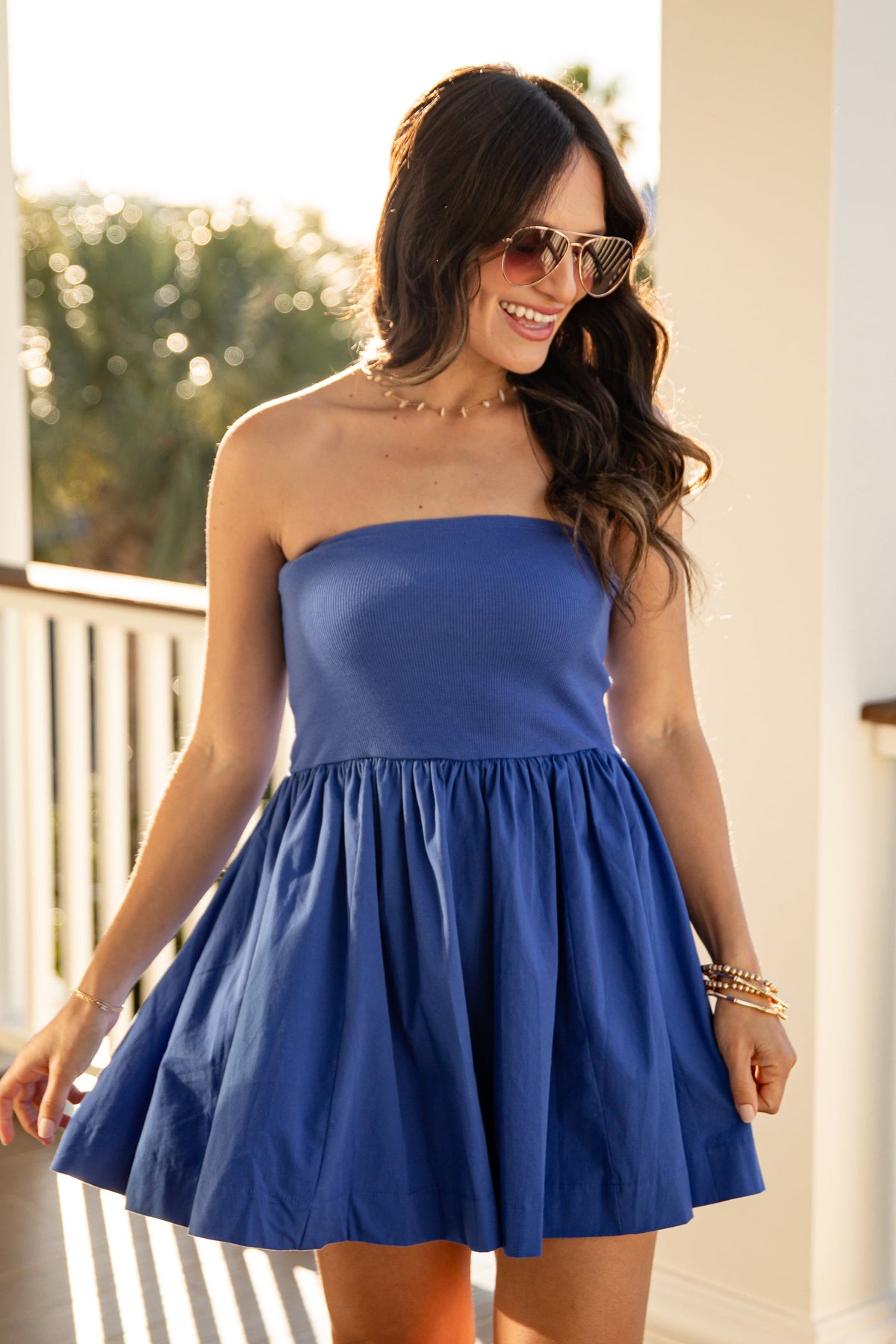 FINAL SALE - Electric Romance Blue Strapless Mini Dress - DU Deal
