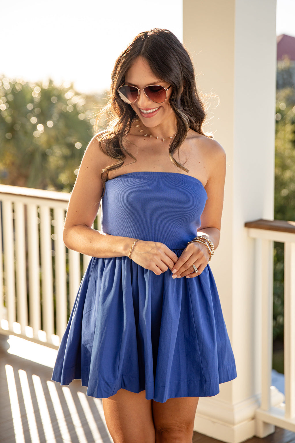 FINAL SALE - Electric Romance Blue Strapless Mini Dress - DU Deal