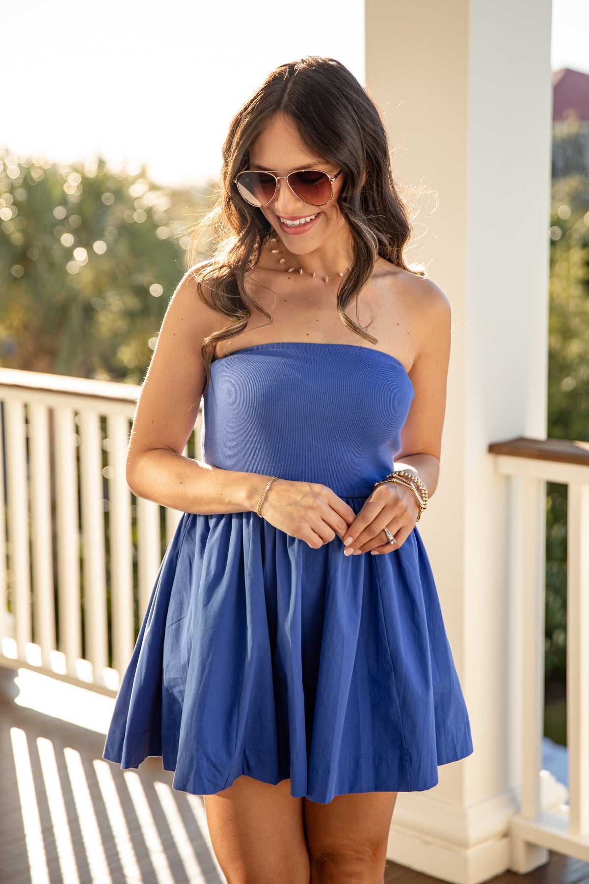 FINAL SALE - Electric Romance Blue Strapless Mini Dress - DU Deal