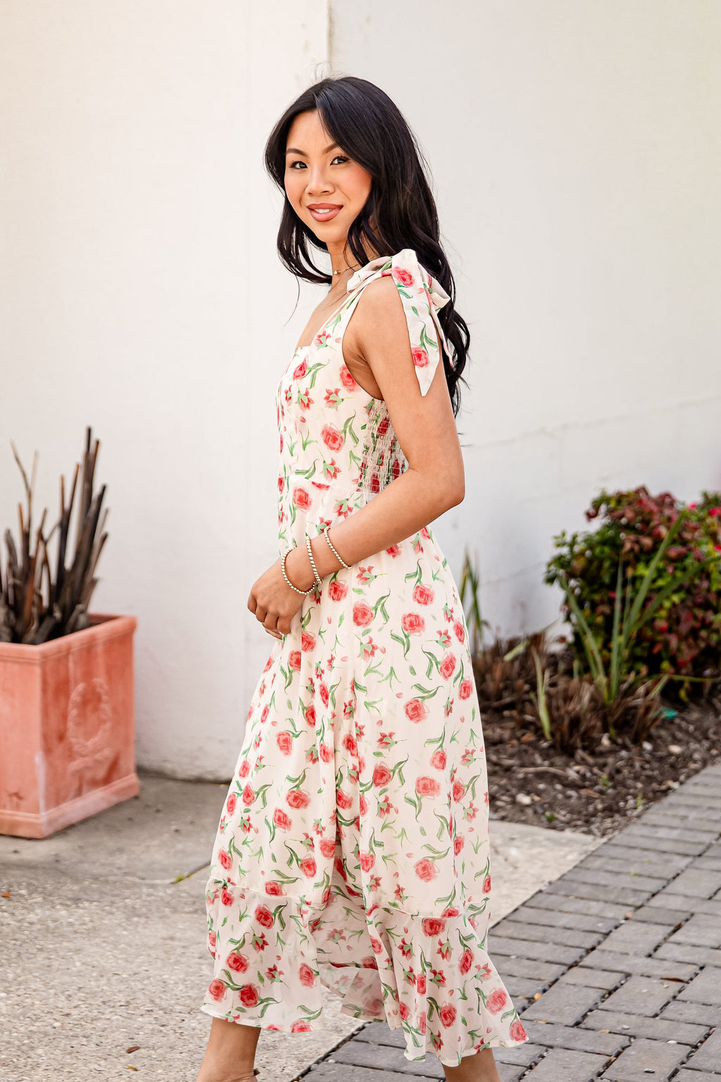 Gracefully Yours Cream Floral Maxi Dress