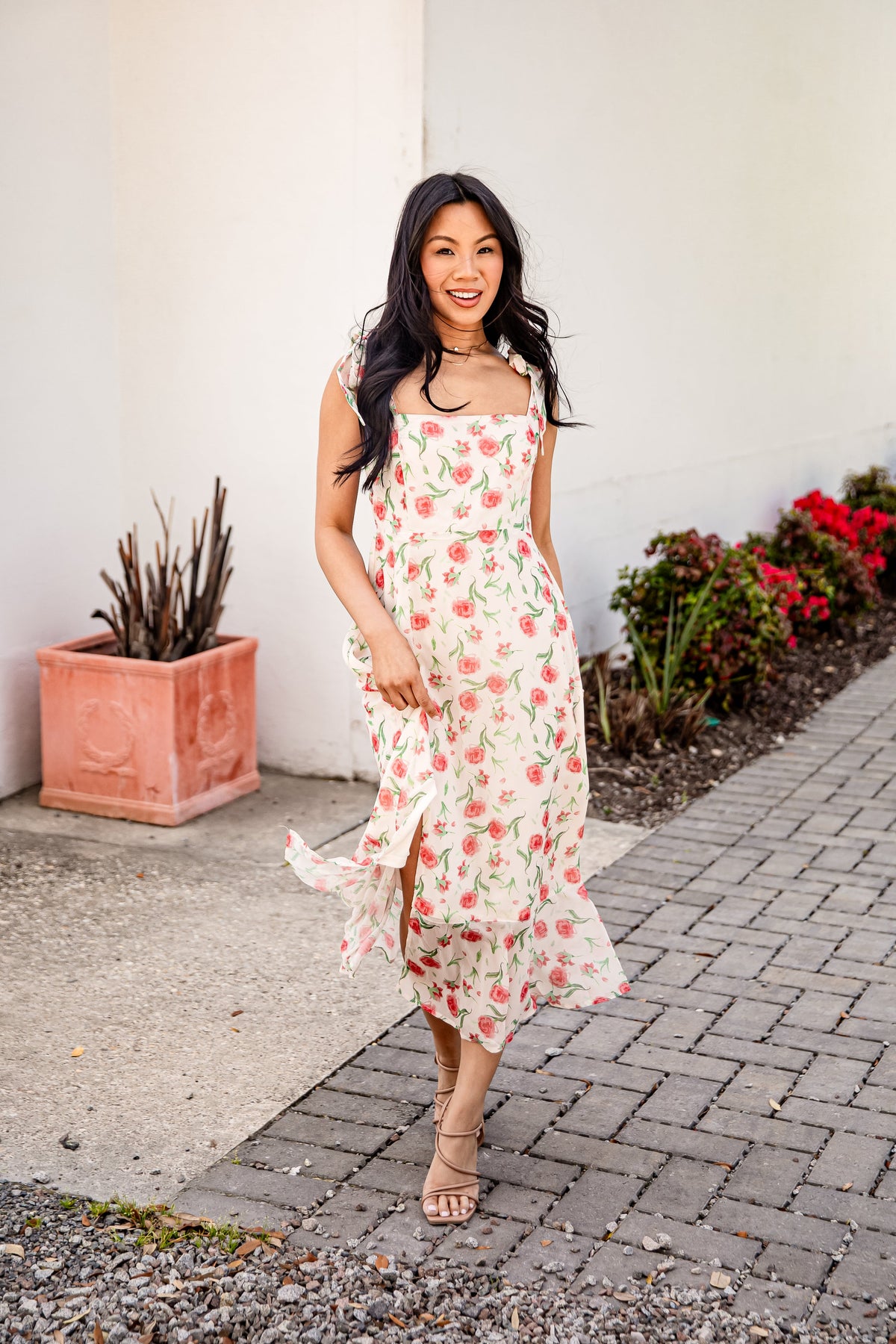 Gracefully Yours Cream Floral Maxi Dress
