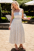 Perfectly Placed Cream Floral Midi Dress