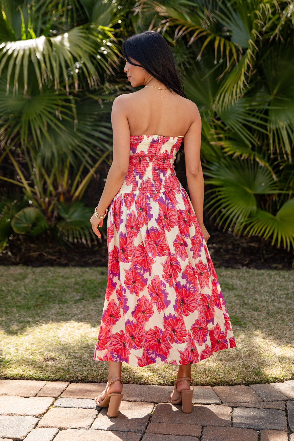 Makes You Happy Cream Floral Midi Dress
